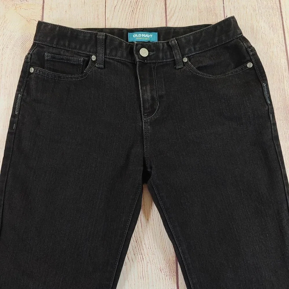 Girls Old Navy black straight leg jeans sz 16